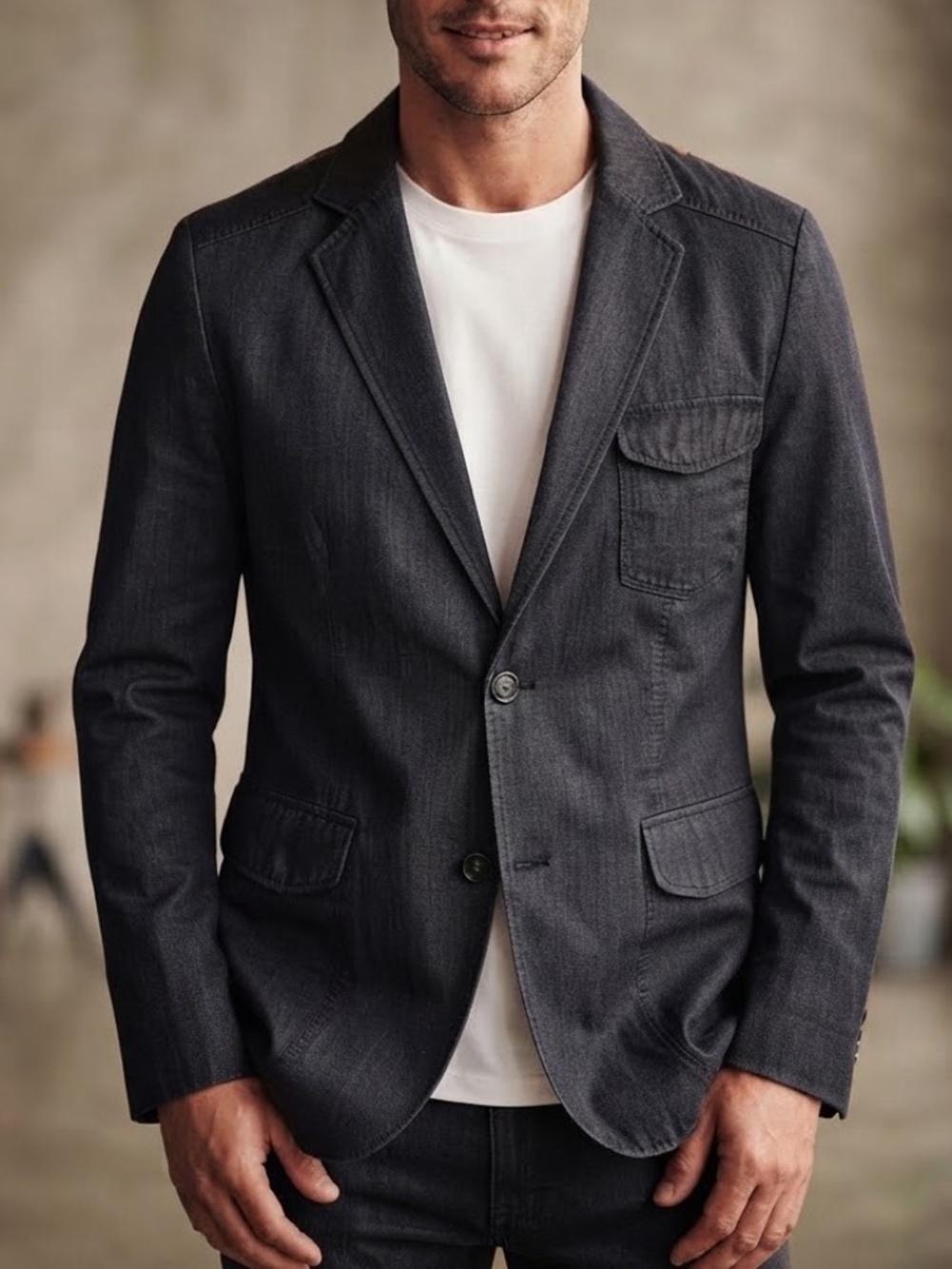 Hugo Boss Sports Charcoal Two-Button Casual Blazer, men’s 44R